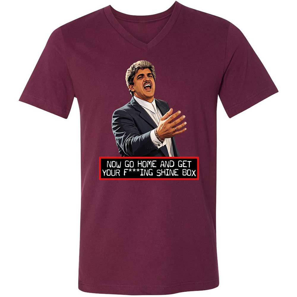 Unisex V-Neck T-Shirt - PZ7LXY1D - Maroon - 8