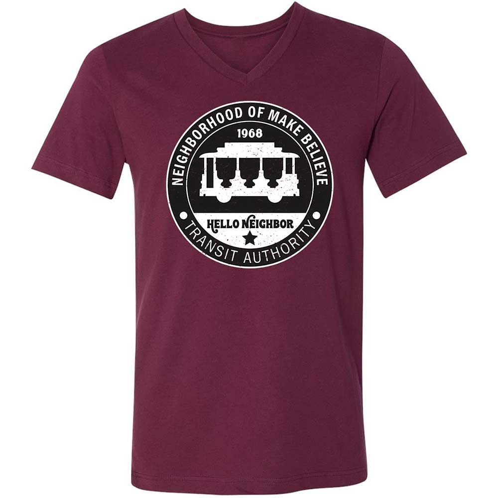 Unisex V-Neck T-Shirt - 91RW9GCB - Maroon - 8