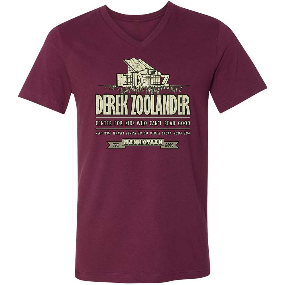 Unisex V-Neck T-Shirt - 453YTGM2 - Maroon - 8