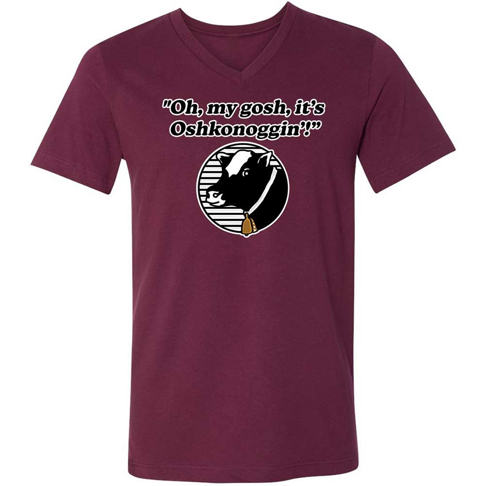 Unisex V-Neck T-Shirt - 1P4VD1AQ - Maroon - 8