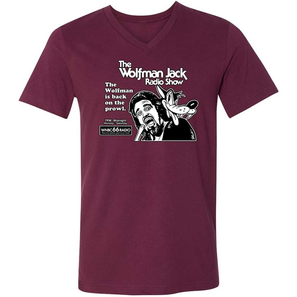 Unisex V-Neck T-Shirt - 5KW6VL9X - Maroon - 8