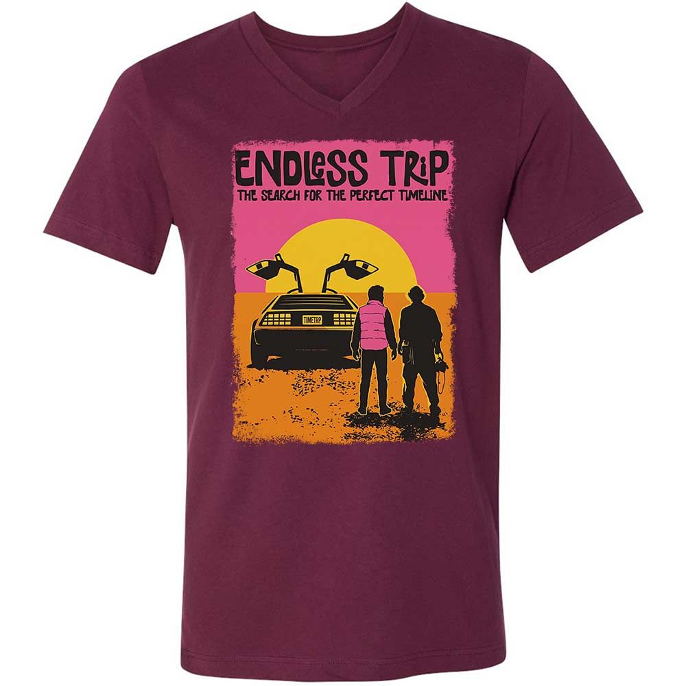 Unisex V-Neck T-Shirt - 8LMKVKLA - Maroon - 8