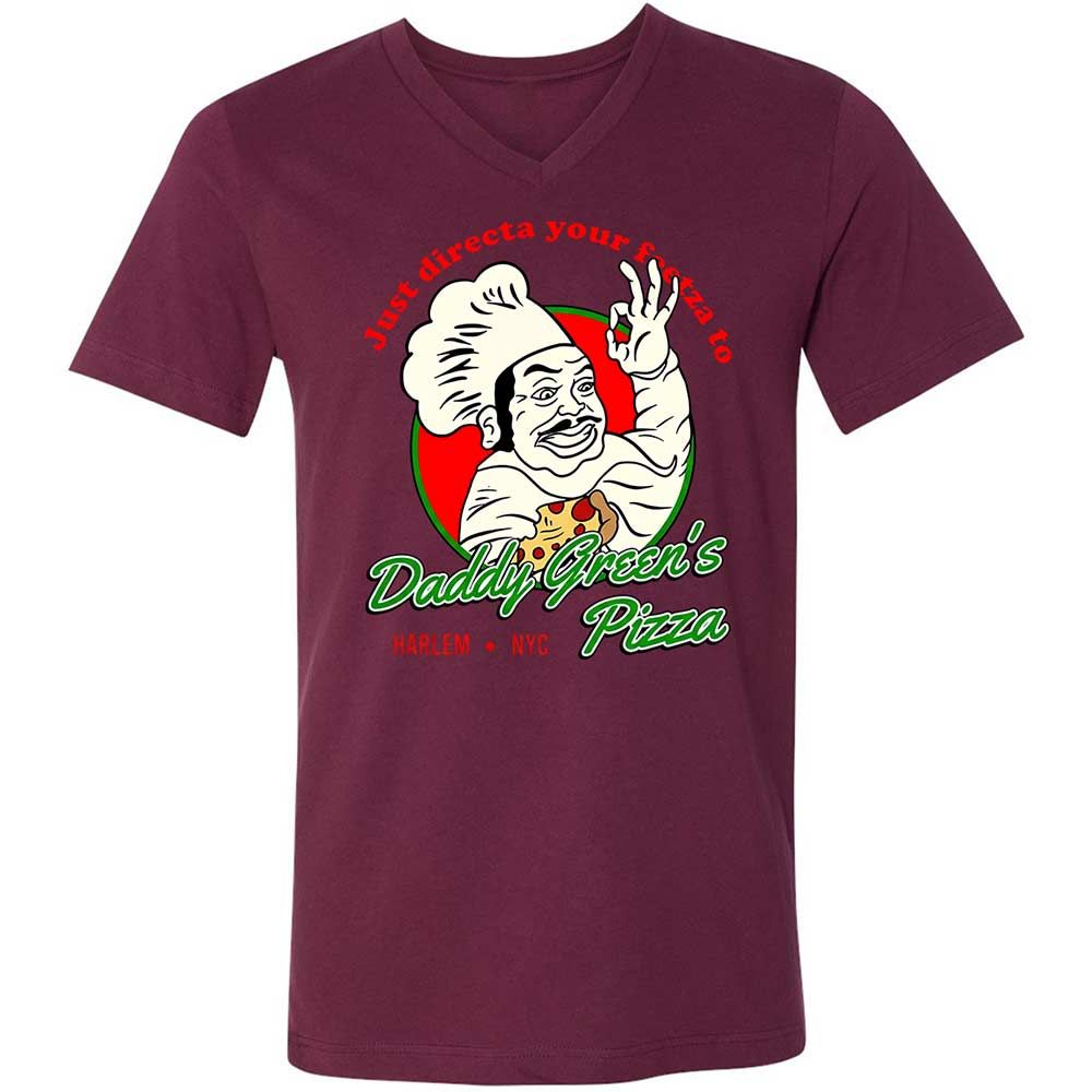 Unisex V-Neck T-Shirt - 7AY1BGVG - Maroon - 8