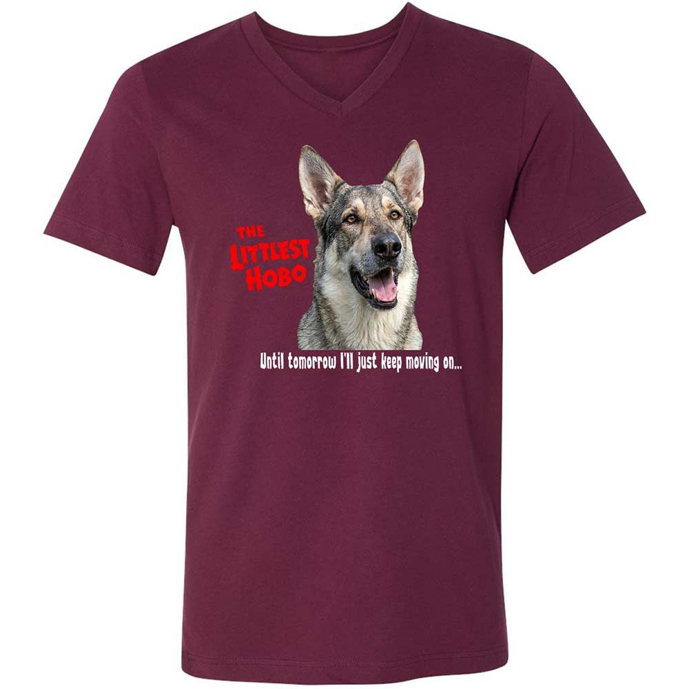 Unisex V-Neck T-Shirt - 17QFAPH8 - Maroon - 8
