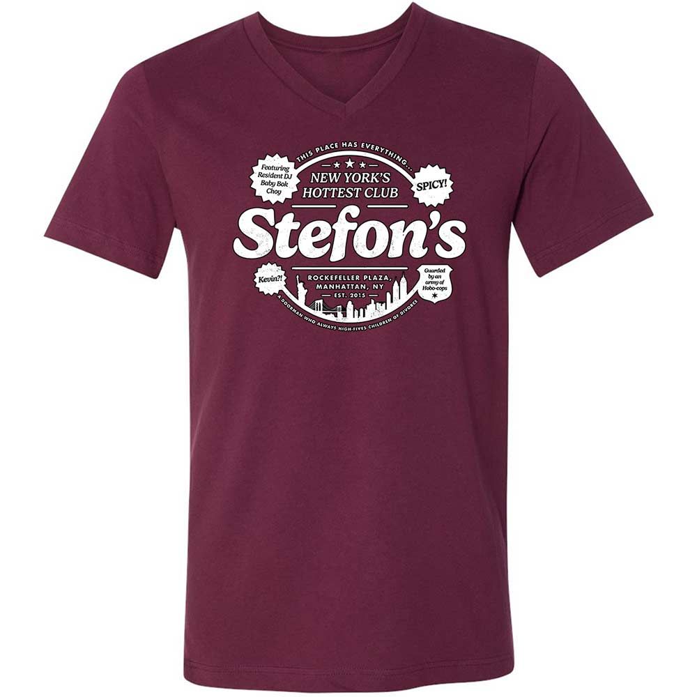 Unisex V-Neck T-Shirt - 38ZFR9DT - Maroon - 8