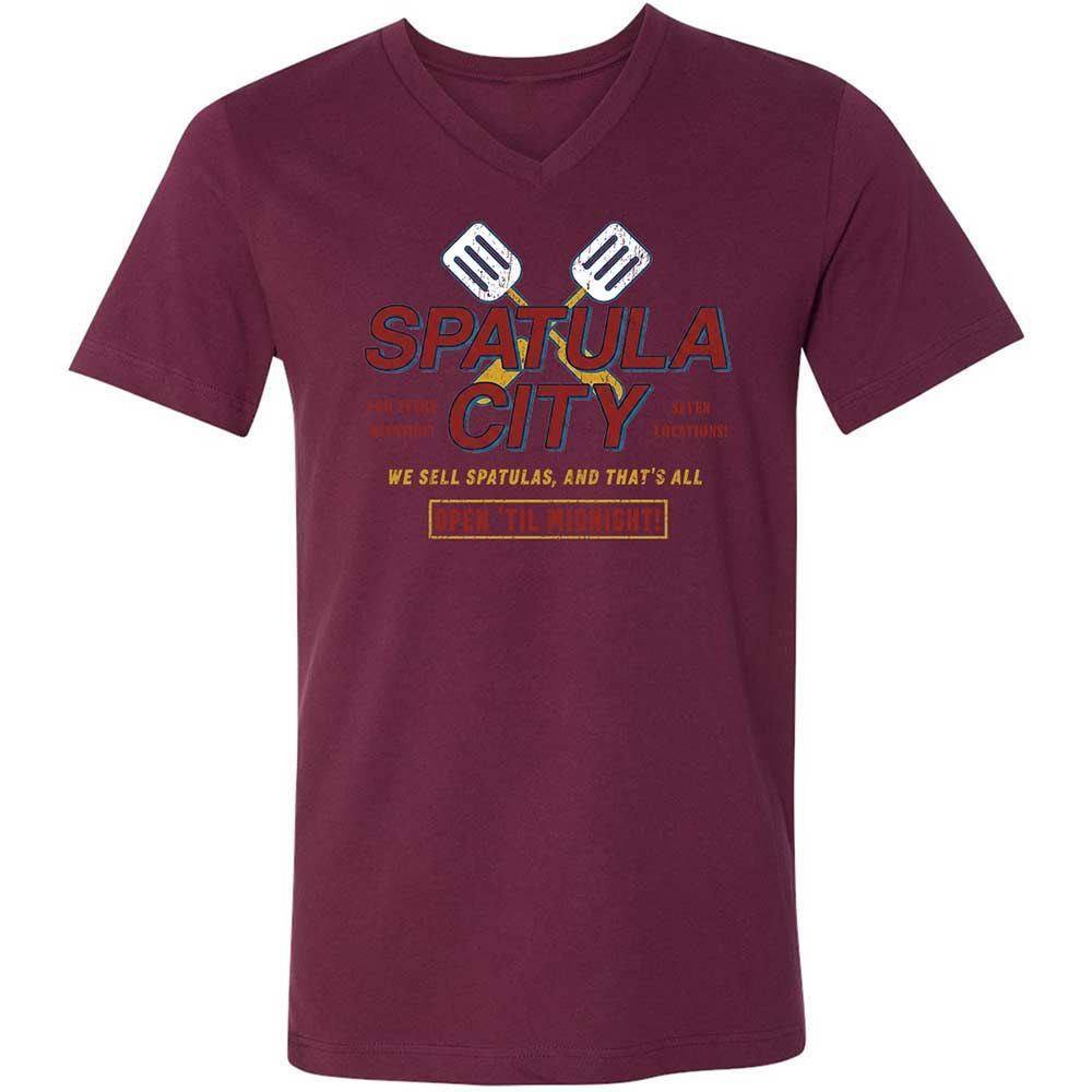 Unisex V-Neck T-Shirt - EFZ2QTJ9 - Maroon - 8