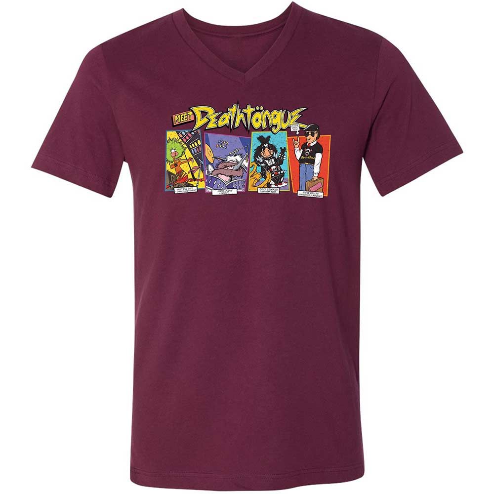 Unisex V-Neck T-Shirt - G6F9M4P6 - Maroon - 8