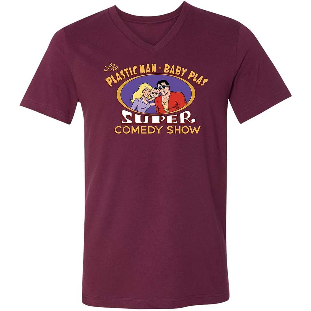 Unisex V-Neck T-Shirt - RZEMQHBU - Maroon - 8