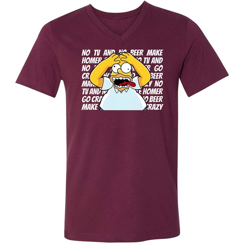 No TV and No Beer Make Homer Go Crazy - Maroon - 8