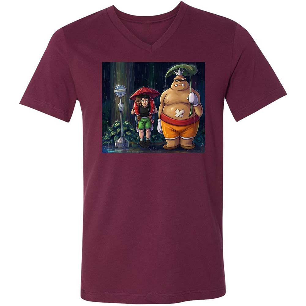 Unisex V-Neck T-Shirt - ZMMYEUBV - Maroon - 8