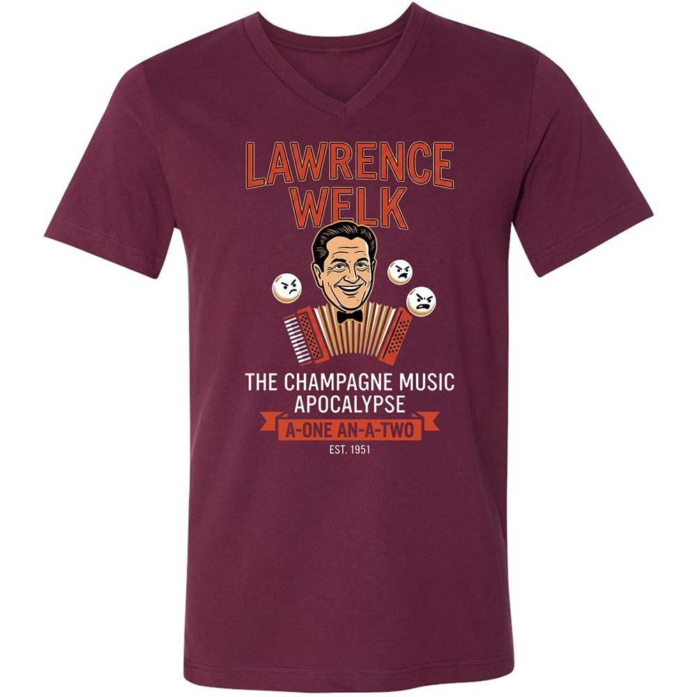 Unisex V-Neck T-Shirt - KYTFEP73 - Maroon - 8