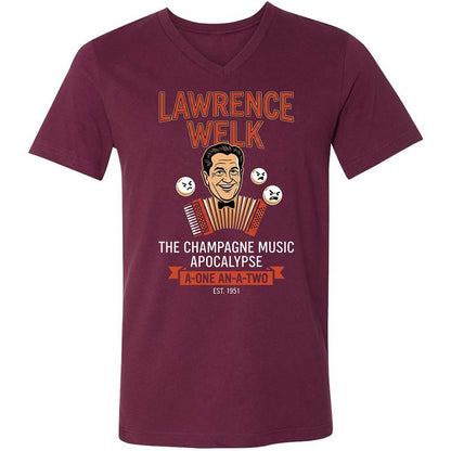 Unisex V-Neck T-Shirt - KYTFEP73 - Maroon - 8