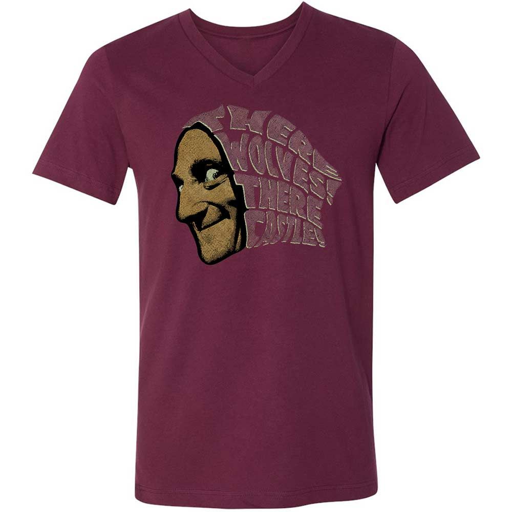 Unisex V-Neck T-Shirt - 8KGJX2QM - Maroon - 8
