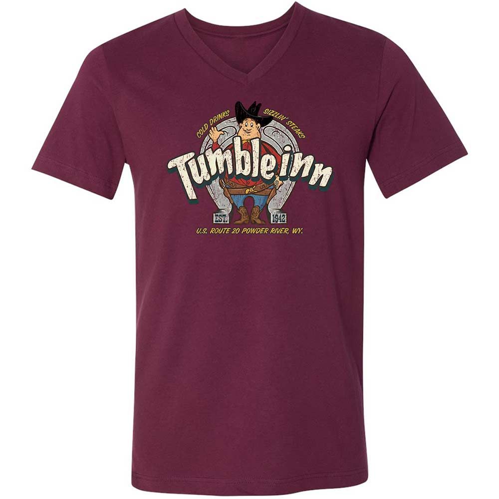 Unisex V-Neck T-Shirt - 6B7BKZ38 - Maroon - 8