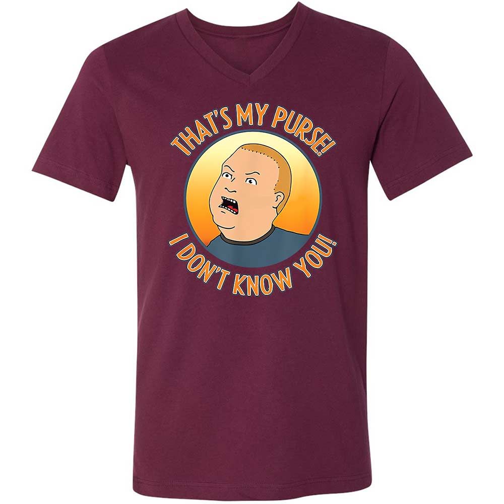 Unisex V-Neck T-Shirt - L65EFU6R - Maroon - 8