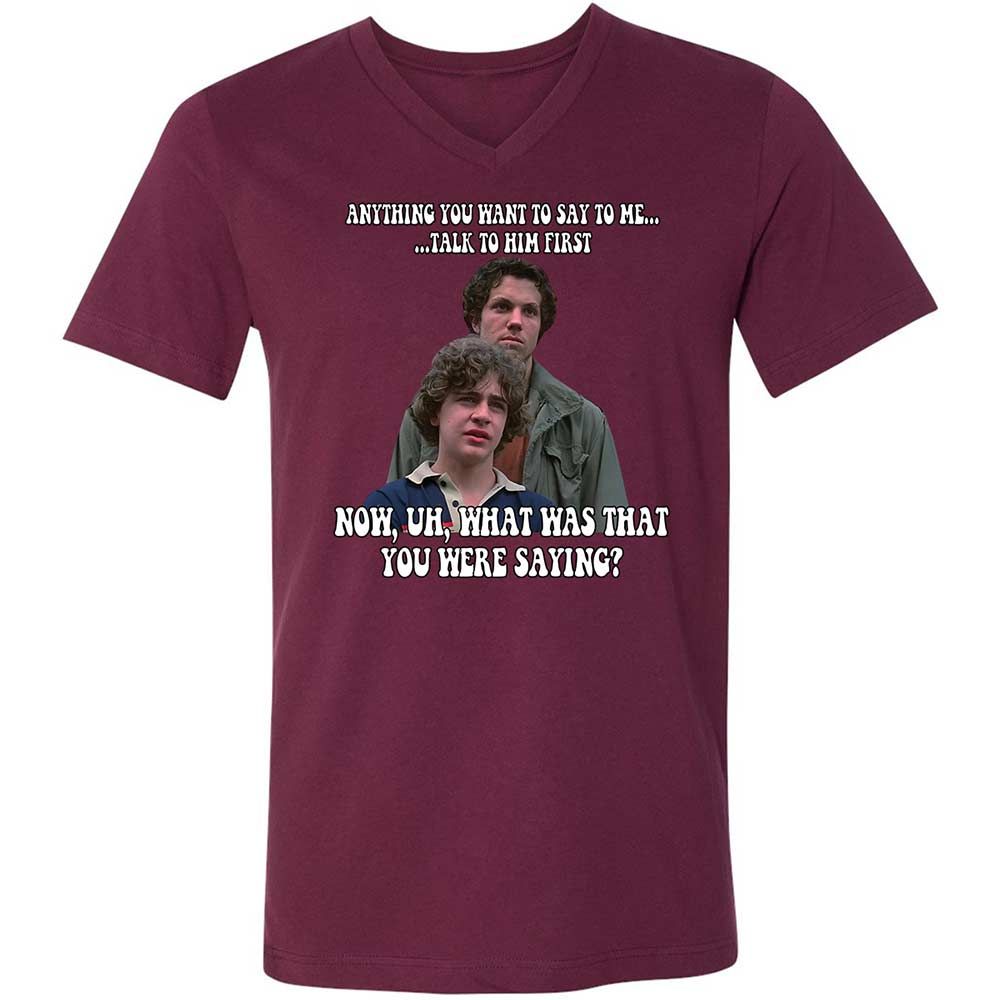 Unisex V-Neck T-Shirt - 36L2W5V7 - Maroon - 8