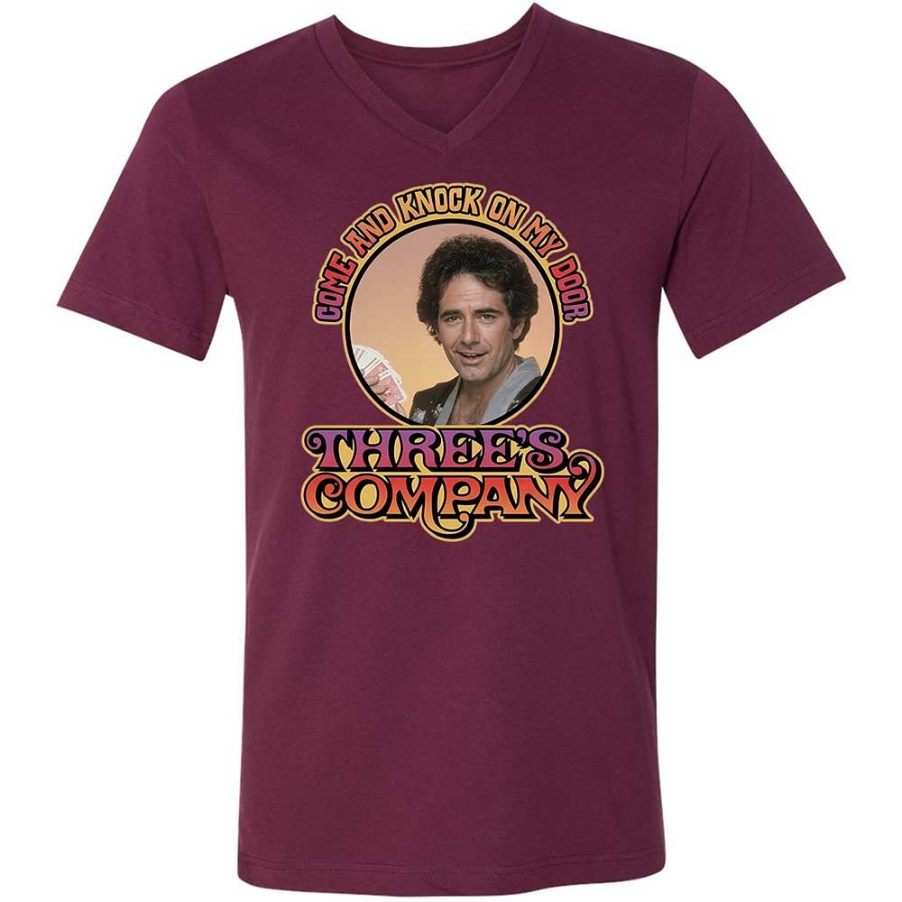 Unisex V-Neck T-Shirt - FR3ARW2U - Maroon - 8