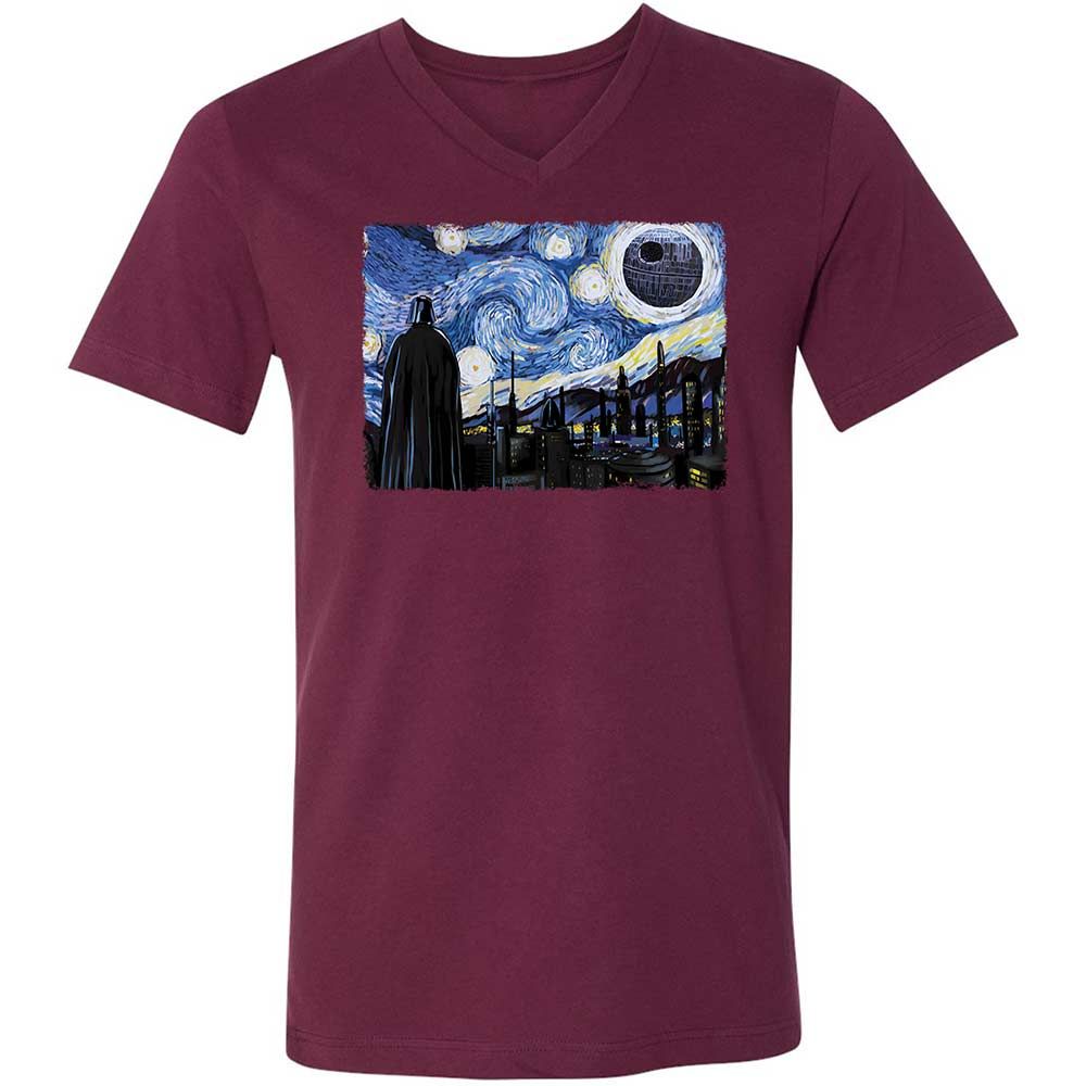 Unisex V-Neck T-Shirt - 9X8DBMHX - Maroon - 8