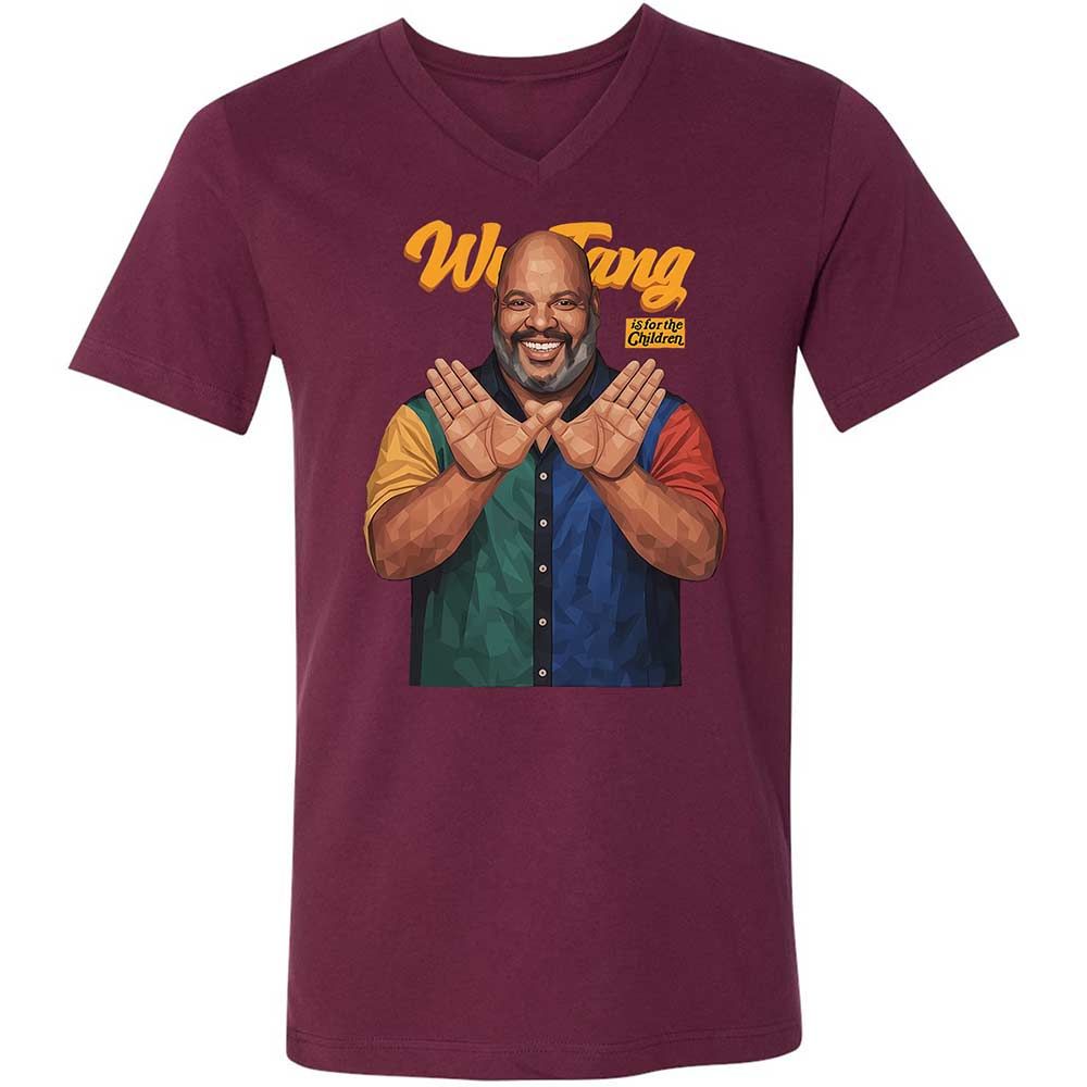 Unisex V-Neck T-Shirt - BVWM8H9Z - Maroon - 8