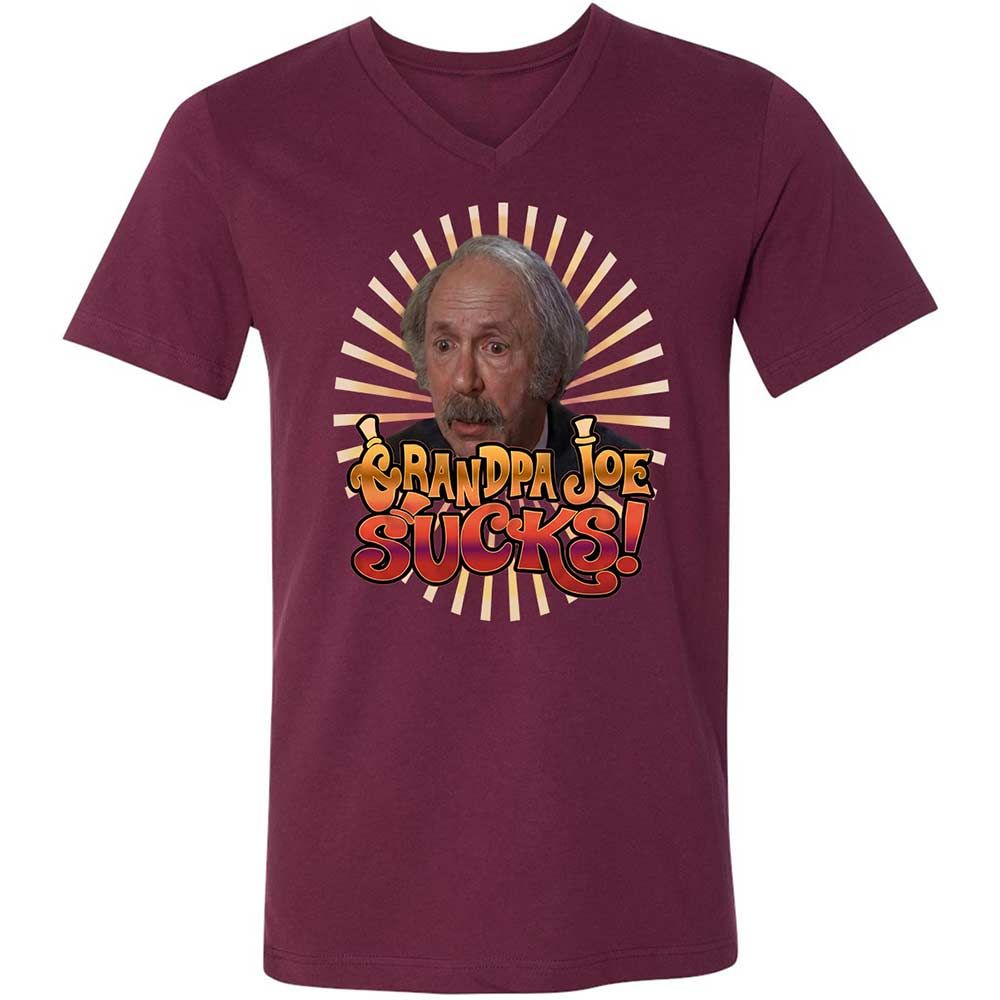 Unisex V-Neck T-Shirt - KPHQ4YLT - Maroon - 8