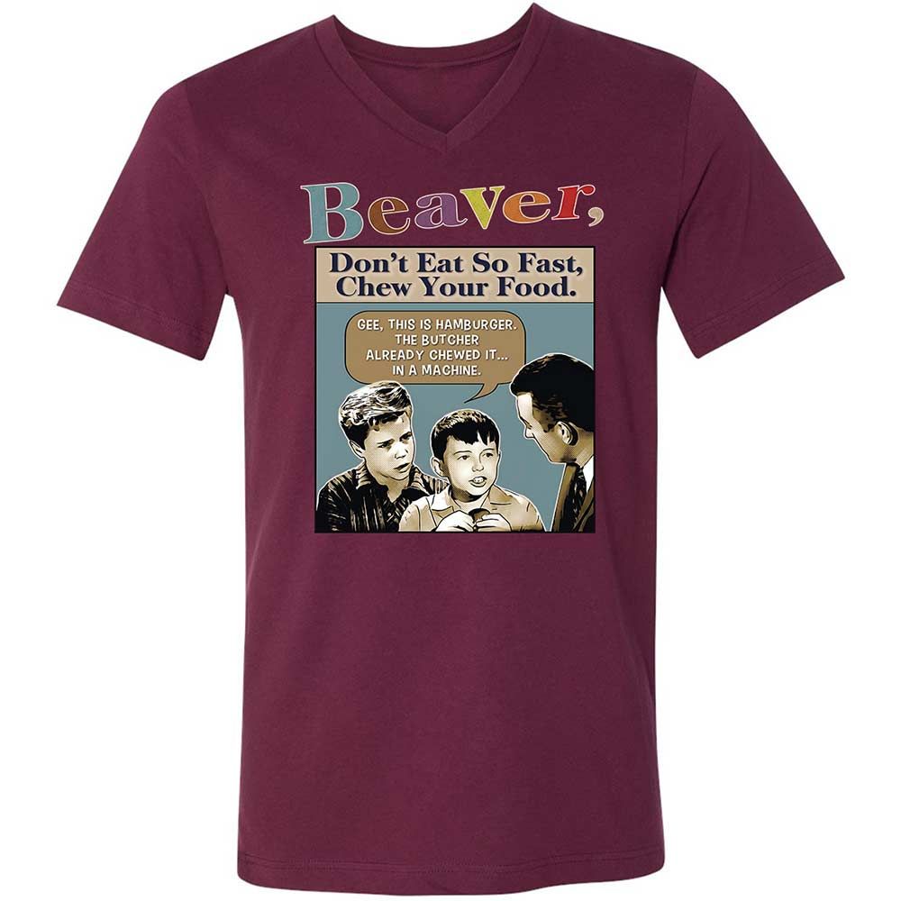 Unisex V-Neck T-Shirt - P4D9LL38 - Maroon - 8