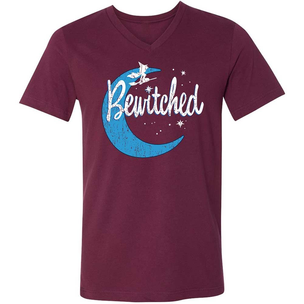 Unisex V-Neck T-Shirt - QC2T2J8J - Maroon - 8