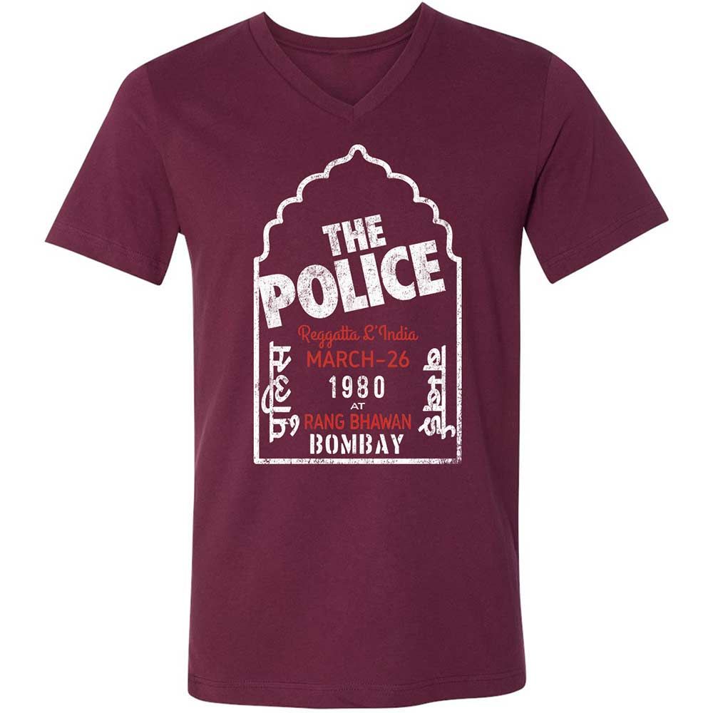 Unisex V-Neck T-Shirt - X9VRX3AS - Maroon - 8