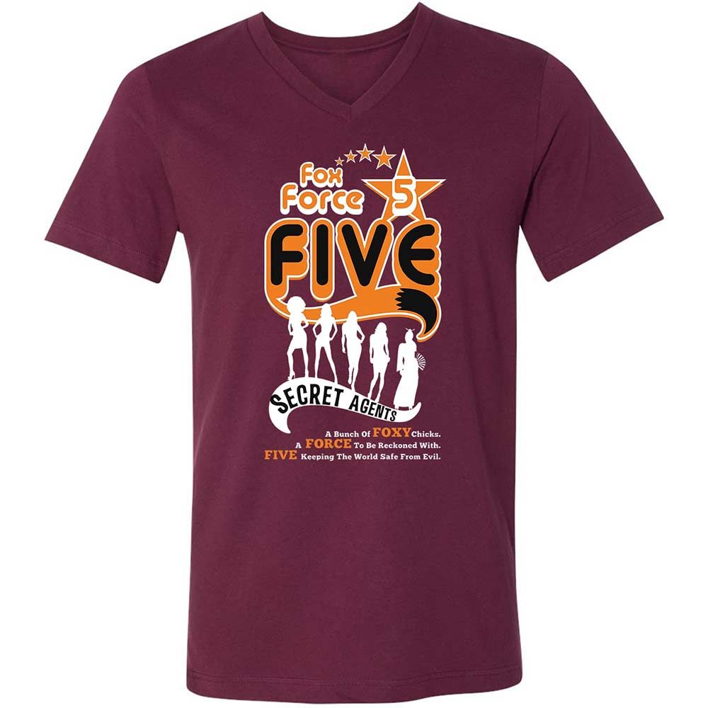 Unisex V-Neck T-Shirt - 9YKE8C3D - Maroon - 8