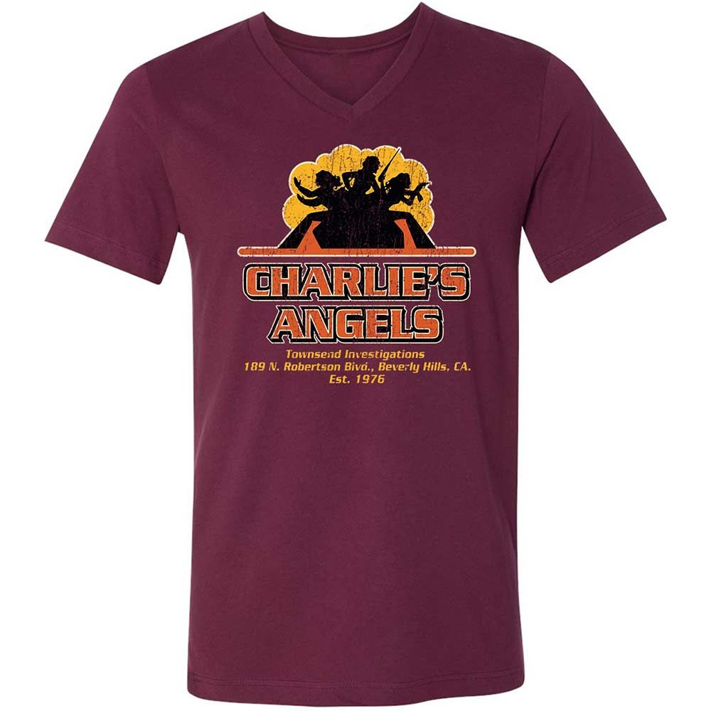 Unisex V-Neck T-Shirt - LRLC1GB7 - Maroon - 8