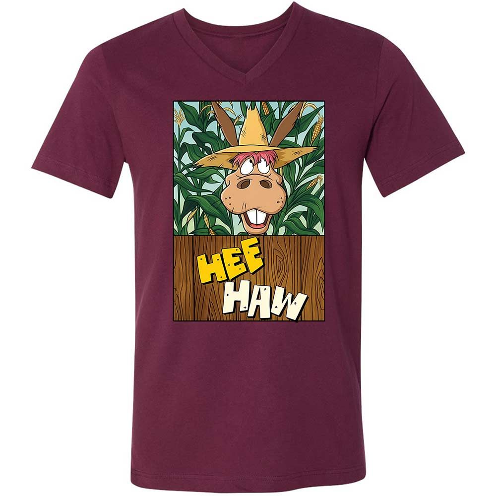Unisex V-Neck T-Shirt - Z6A4QTDY - Maroon - 8