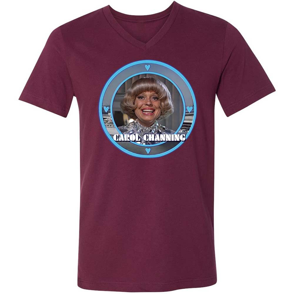 Unisex V-Neck T-Shirt - 54AK2ZTY - Maroon - 8