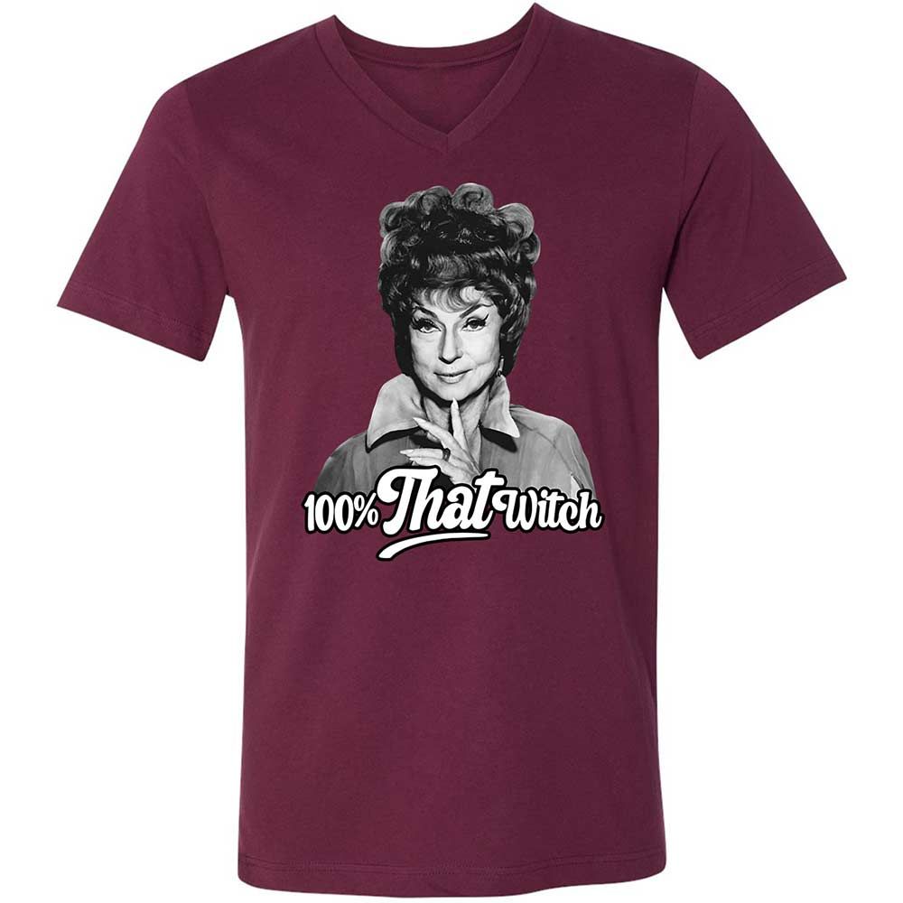 Unisex V-Neck T-Shirt - UNXN1MCS - Maroon - 8