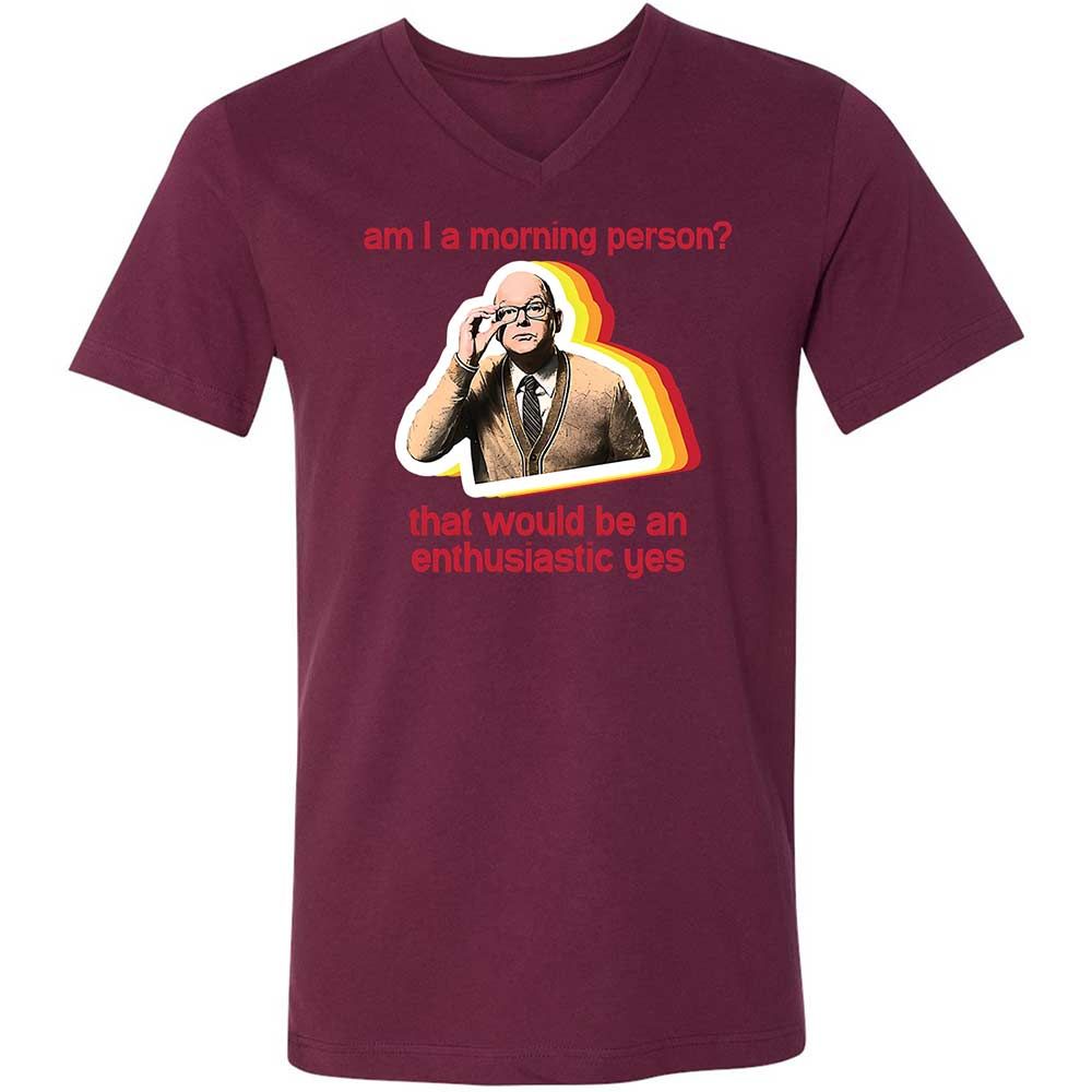 Unisex V-Neck T-Shirt - RNNHSPC7 - Maroon - 8