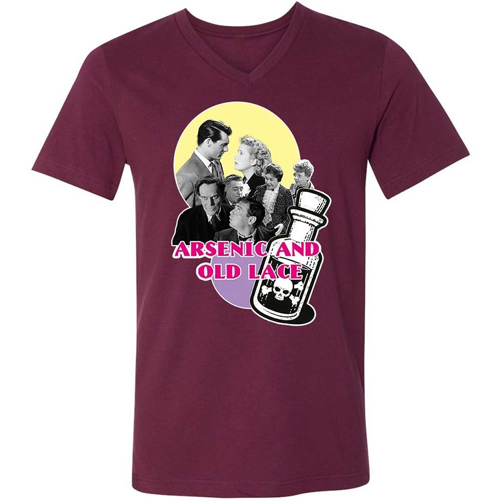 Unisex V-Neck T-Shirt - PDL8V7JR - Maroon - 8