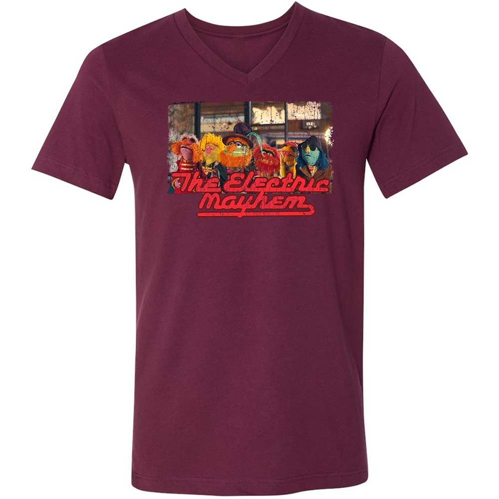 Unisex V-Neck T-Shirt - 987VZXV6 - Maroon - 8