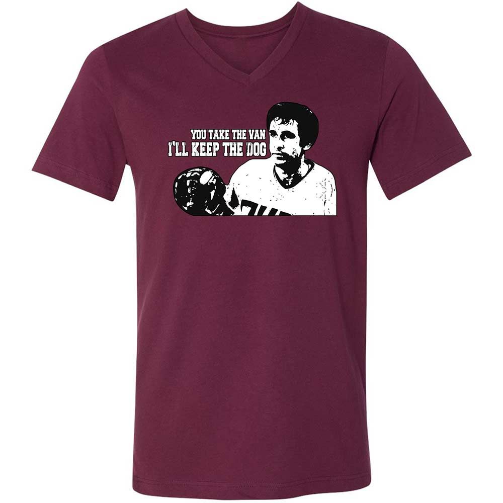 Unisex V-Neck T-Shirt - YB67RA82 - Maroon - 8
