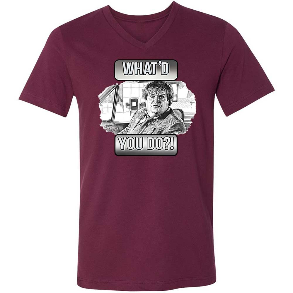 Unisex V-Neck T-Shirt - ACU6N5M1 - Maroon - 8