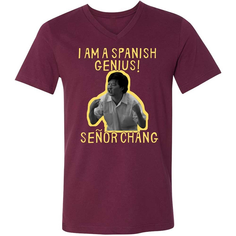 Unisex V-Neck T-Shirt - 8UFX7WPD - Maroon - 8