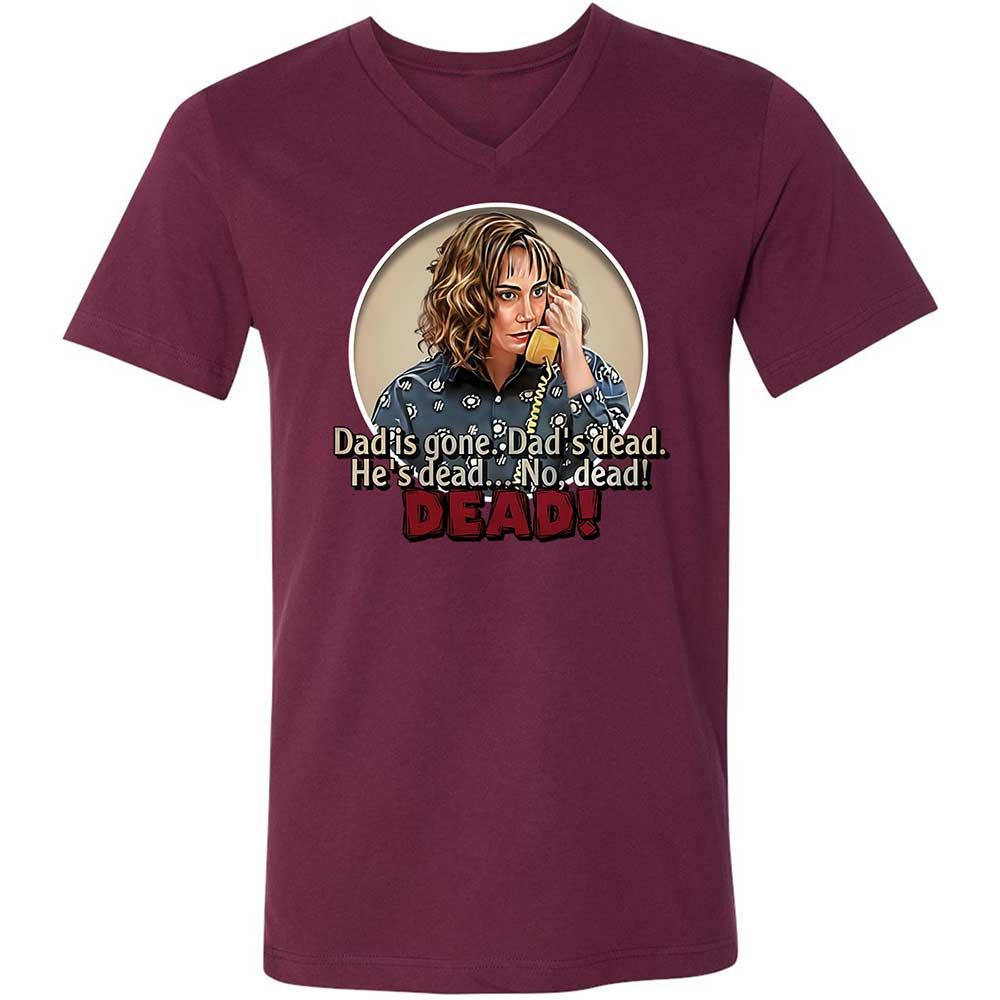 Unisex V-Neck T-Shirt - V4B2UKUN - Maroon - 8