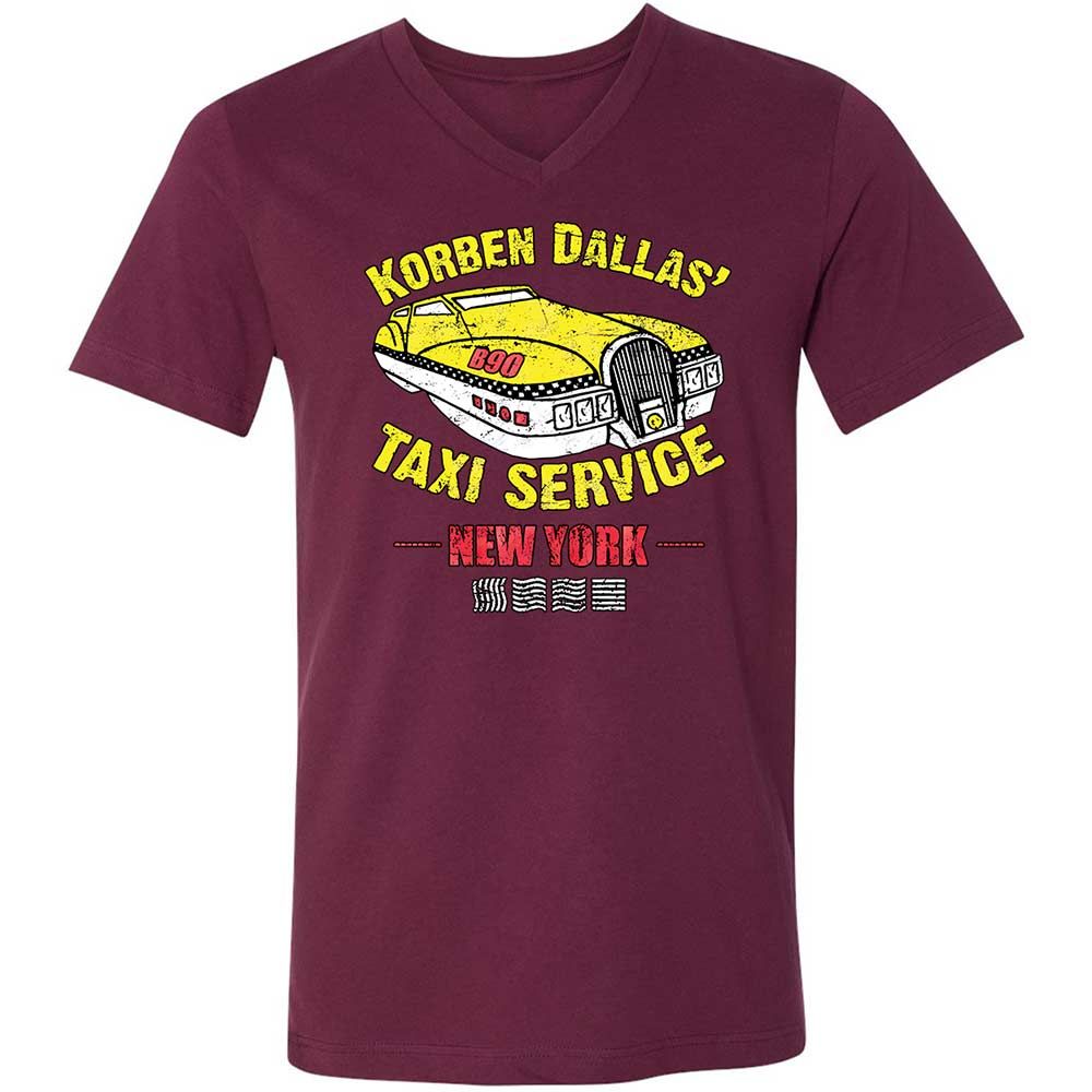 Unisex V-Neck T-Shirt - DMQGD5WP - Maroon - 8
