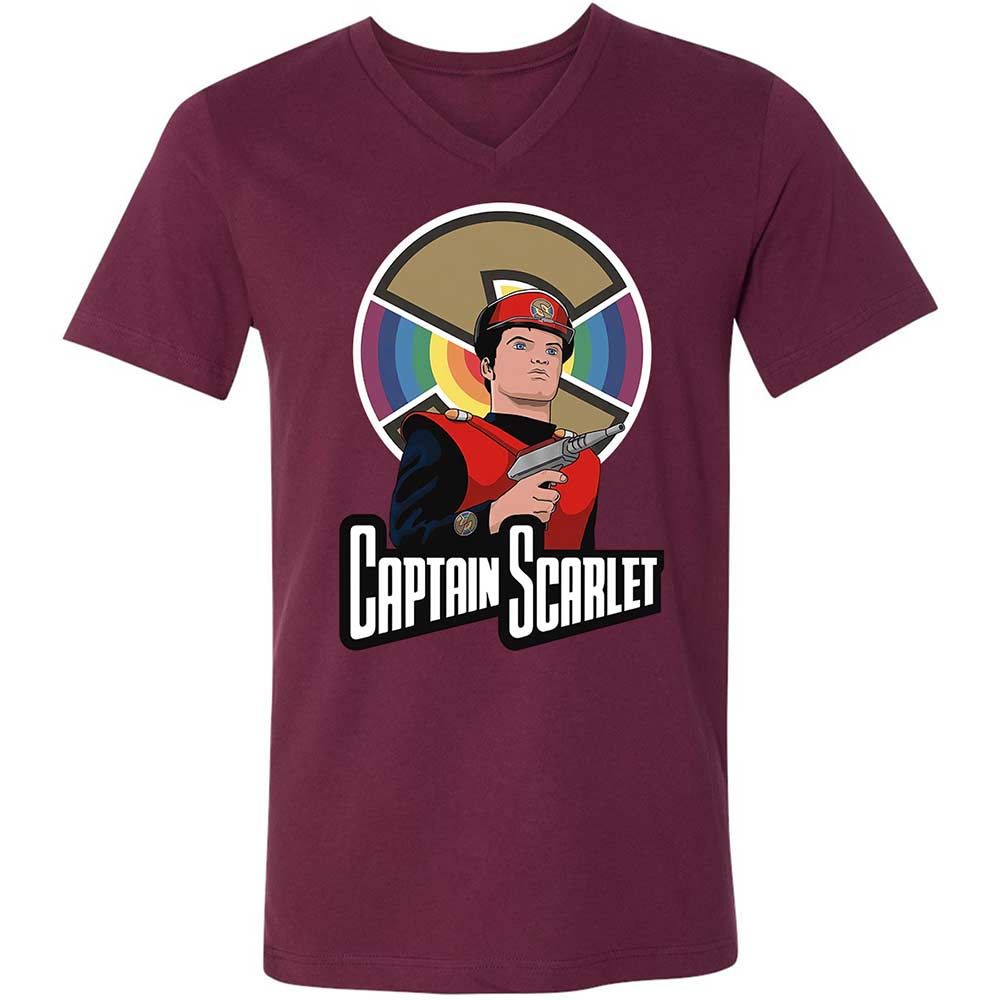 Unisex V-Neck T-Shirt - 4NJ375XF - Maroon - 8