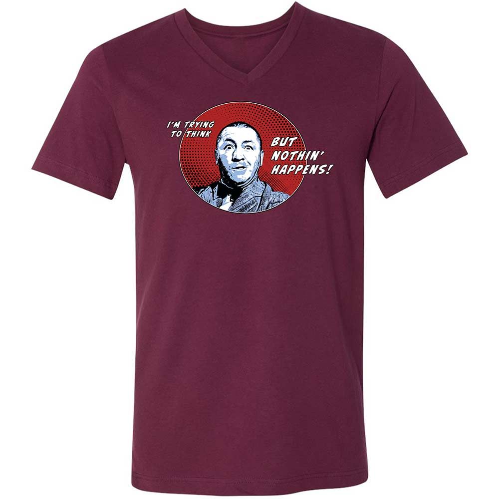 Unisex V-Neck T-Shirt - H1FD9RQW - Maroon - 8