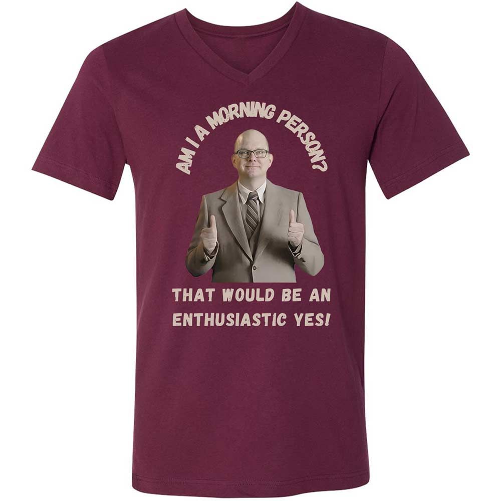 Unisex V-Neck T-Shirt - A171U86T - Maroon - 8