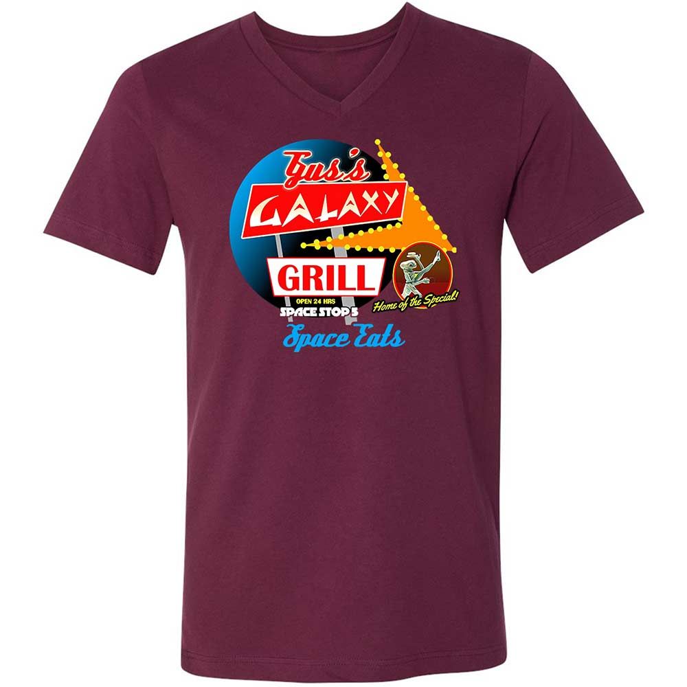 Unisex V-Neck T-Shirt - VYTPTXNE - Maroon - 8