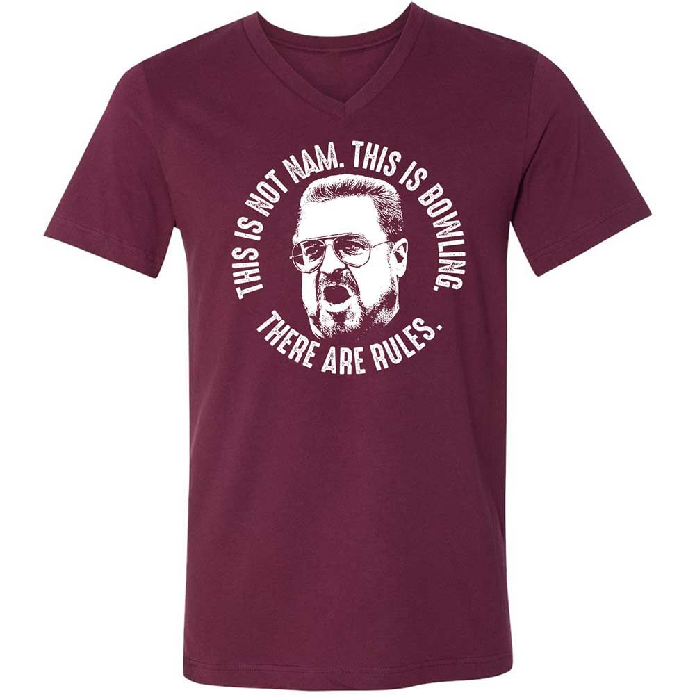 Unisex V-Neck T-Shirt - DUFJ6JZK - Maroon - 8