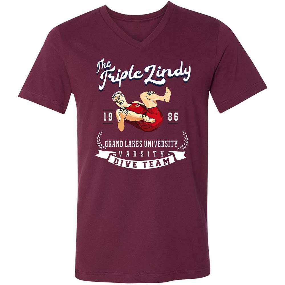 Unisex V-Neck T-Shirt - 1HWJC22T - Maroon - 8