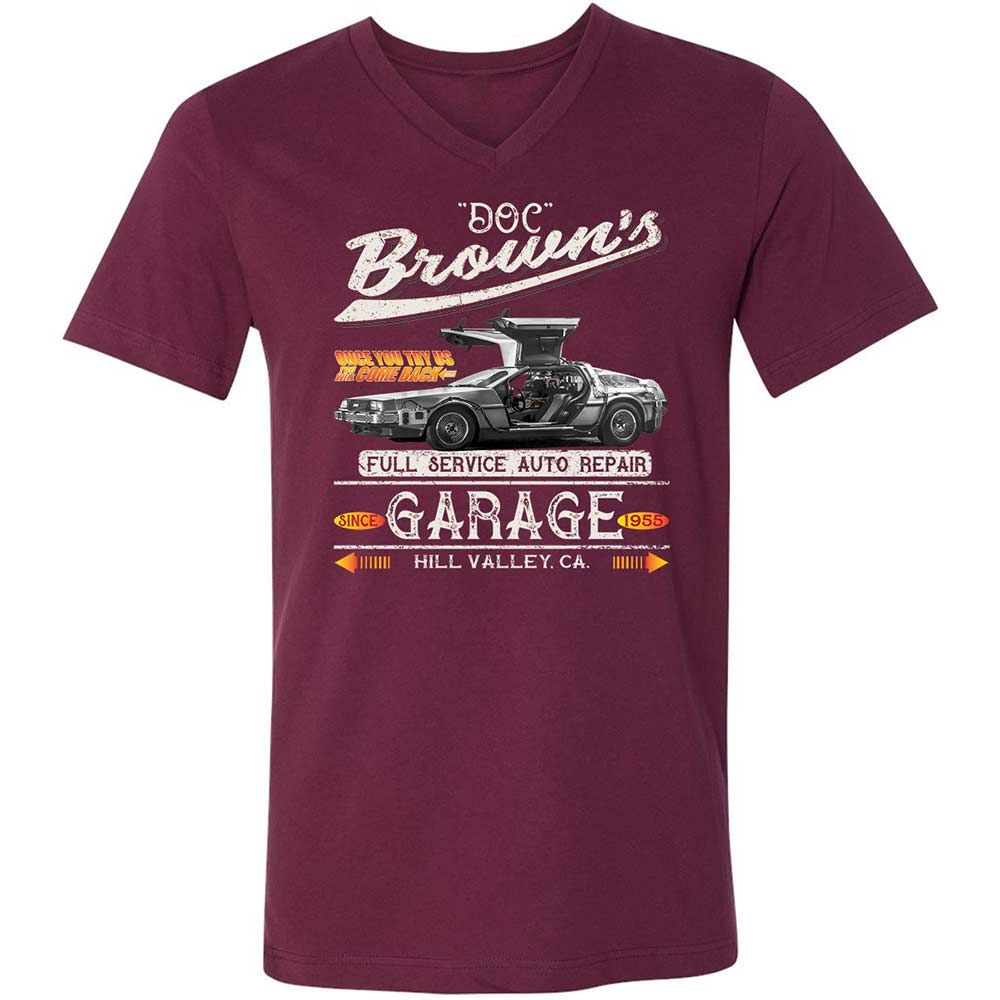 Unisex V-Neck T-Shirt - 4EM6BXVF - Maroon - 8