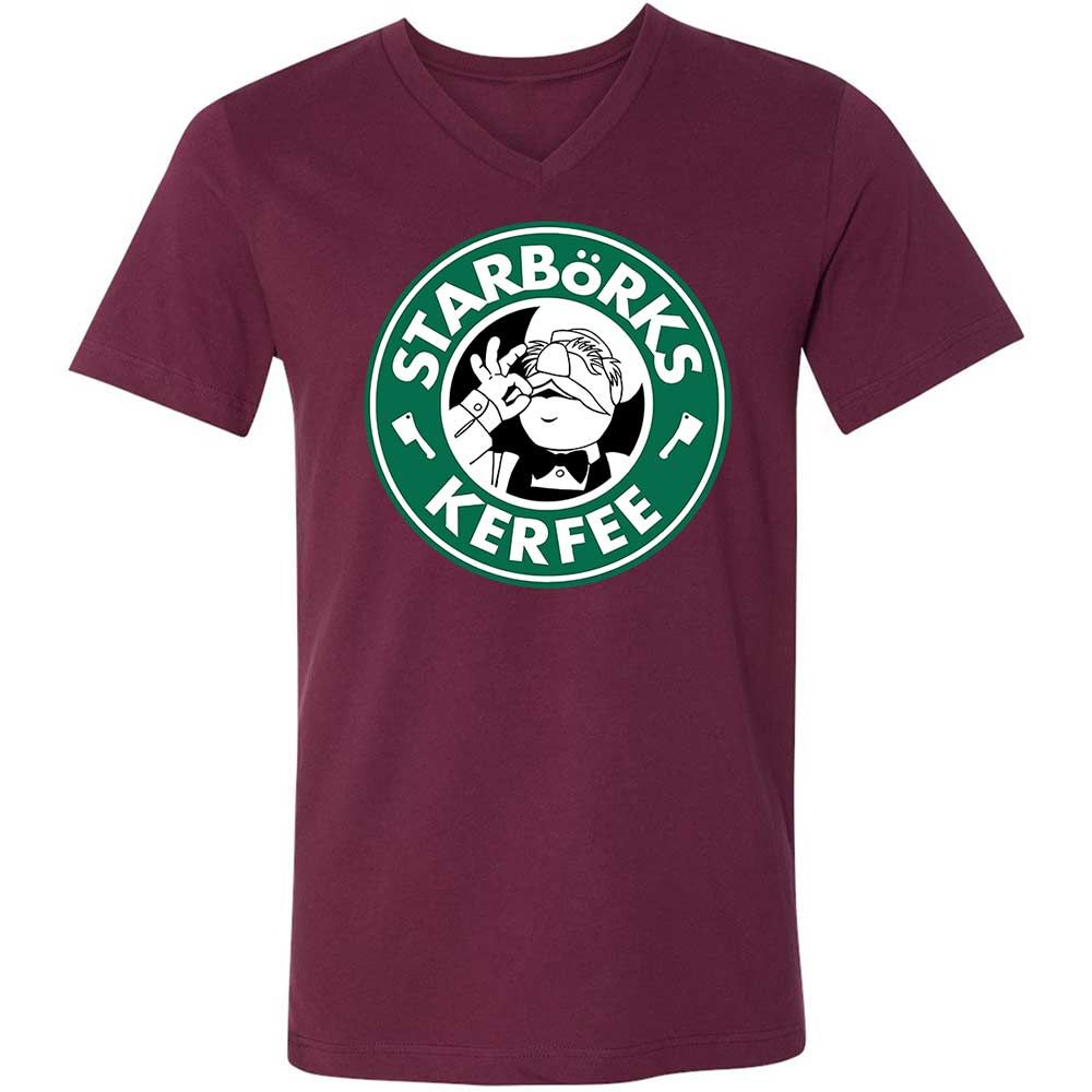 Unisex V-Neck T-Shirt - FSD7CA7A - Maroon - 8
