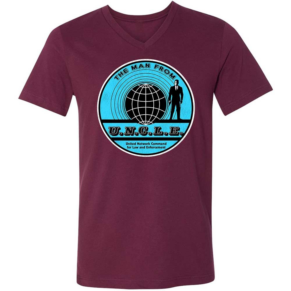 Unisex V-Neck T-Shirt - GYJRTSZD - Maroon - 8