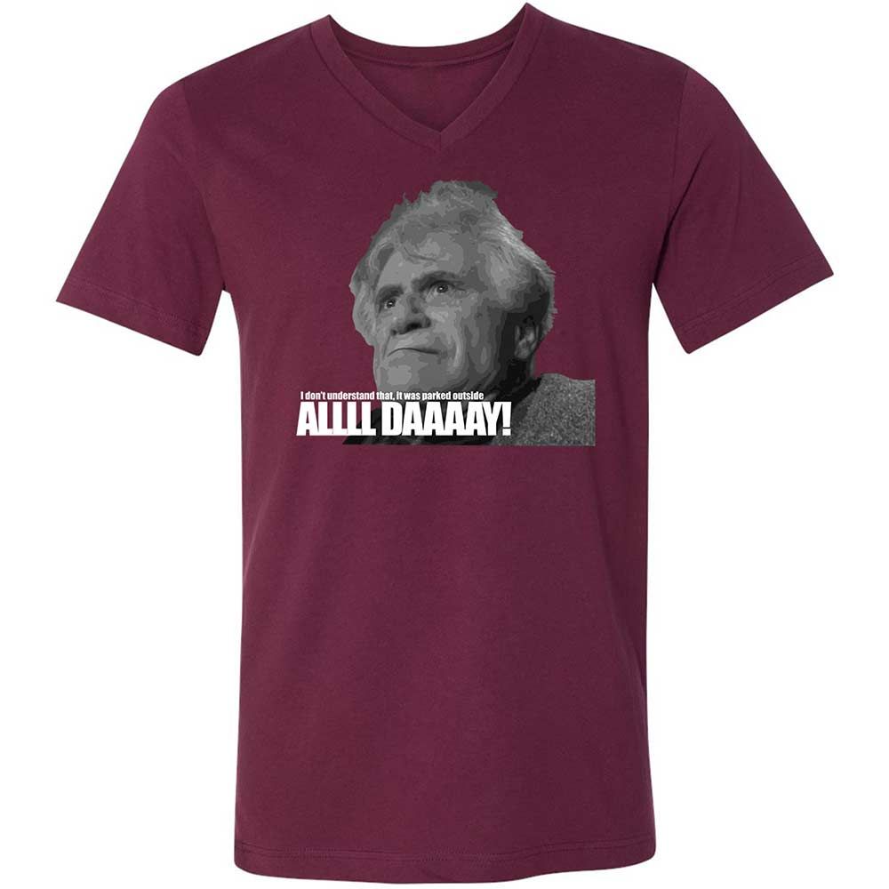 Unisex V-Neck T-Shirt - 577CGKYR - Maroon - 8